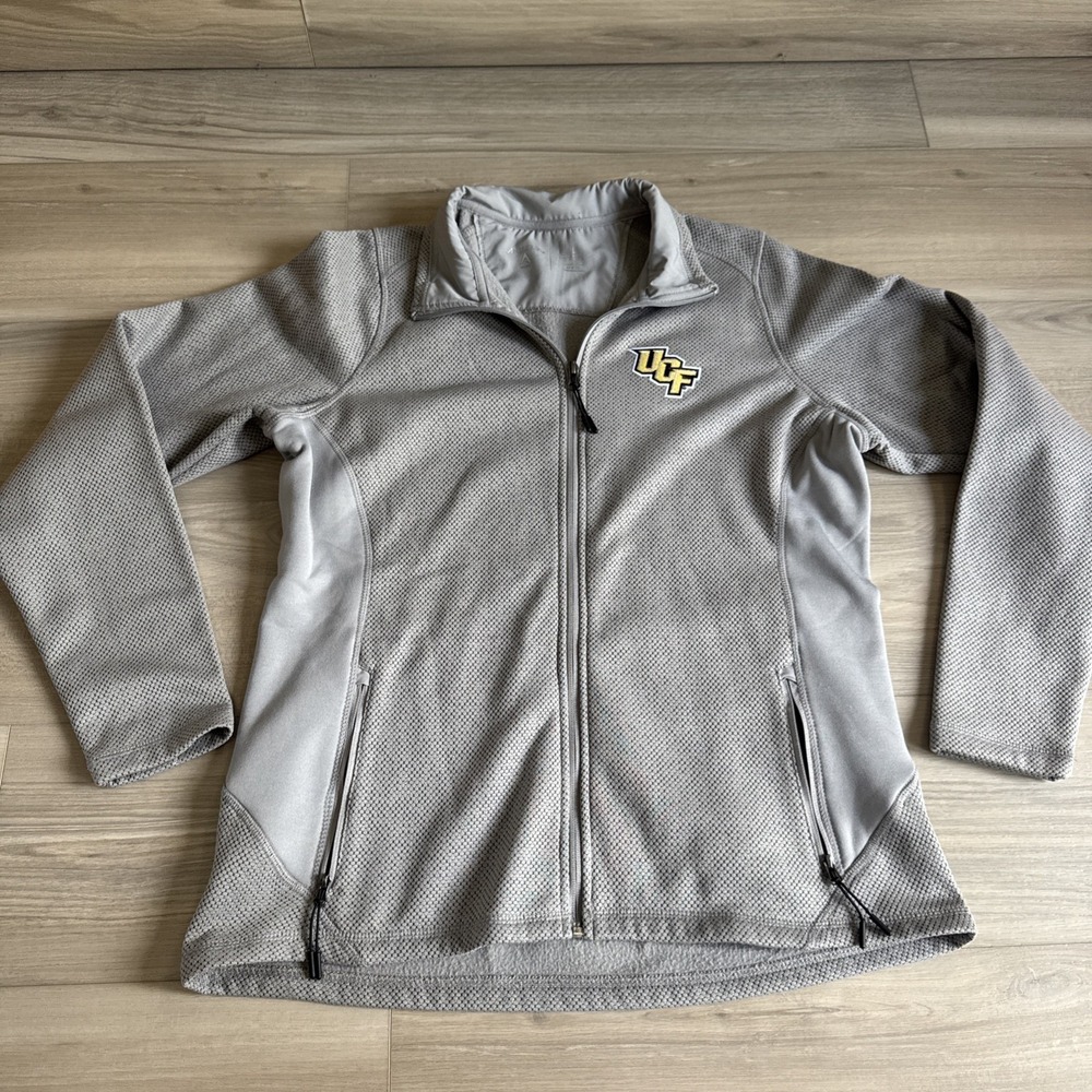 Antigua UCF Knights Gray Grey Full Zip Fleece Jacket Women's Large